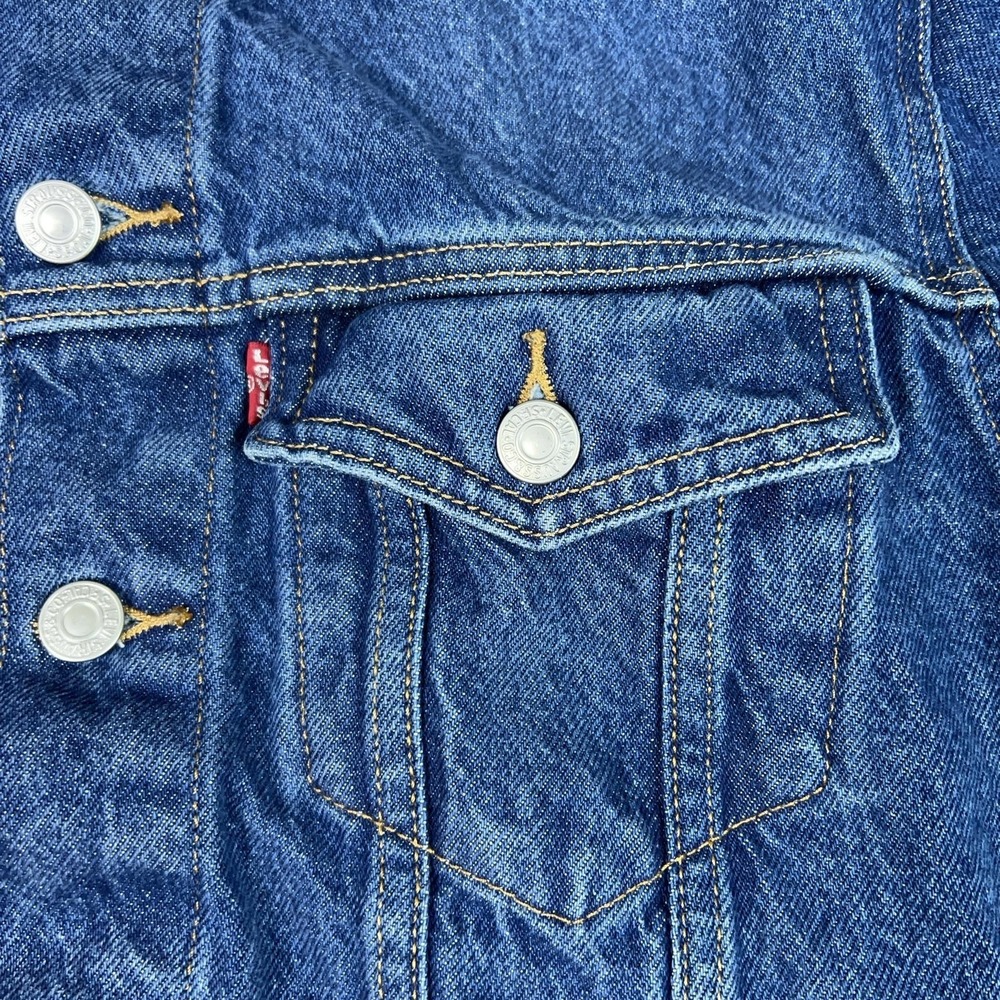 Levis Jacket Womens L Blue Jean Denim Trucker Western Casual Workwear Classic - Picture 3 of 9